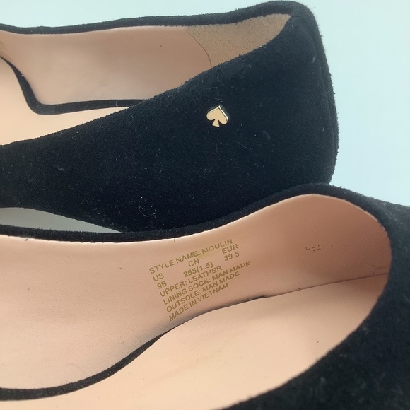 Kate Spade Moulin Pumps Black Suede Leather Heels 9 - Picture 13 of 14